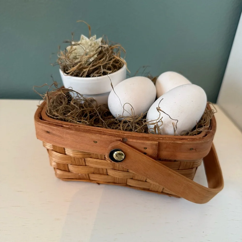 Spring Easter Decor Centerpiece Vignette Neutral Farmhouse Cozy Cottage